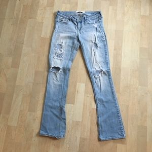 Hollister boot cut ripped jeans